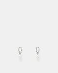 Purete Charm Hoop Earrings - Silver