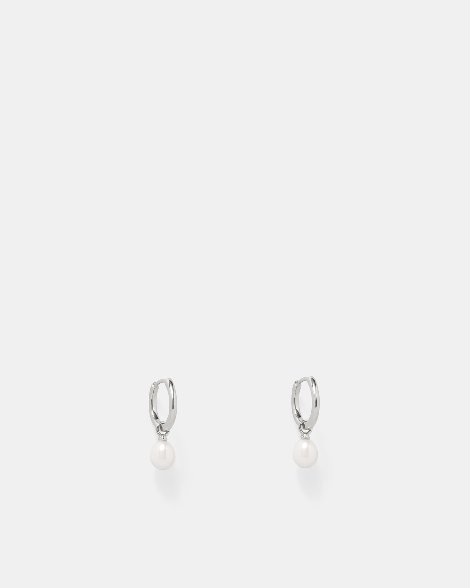 Purete Charm Hoop Earrings - Silver