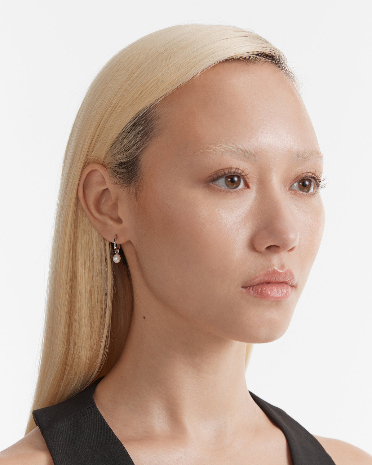 Purete Charm Hoop Earrings - Silver