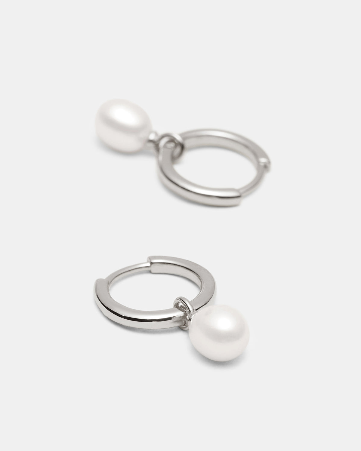 Purete Charm Hoop Earrings - Silver