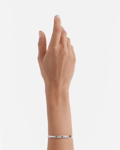 Oblique Cuff Bracelet - Silver