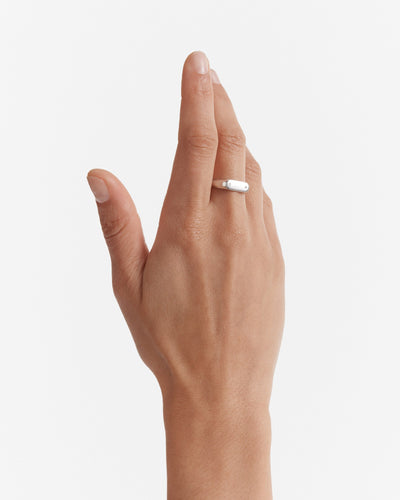 Oblique Signet Ring - Silver