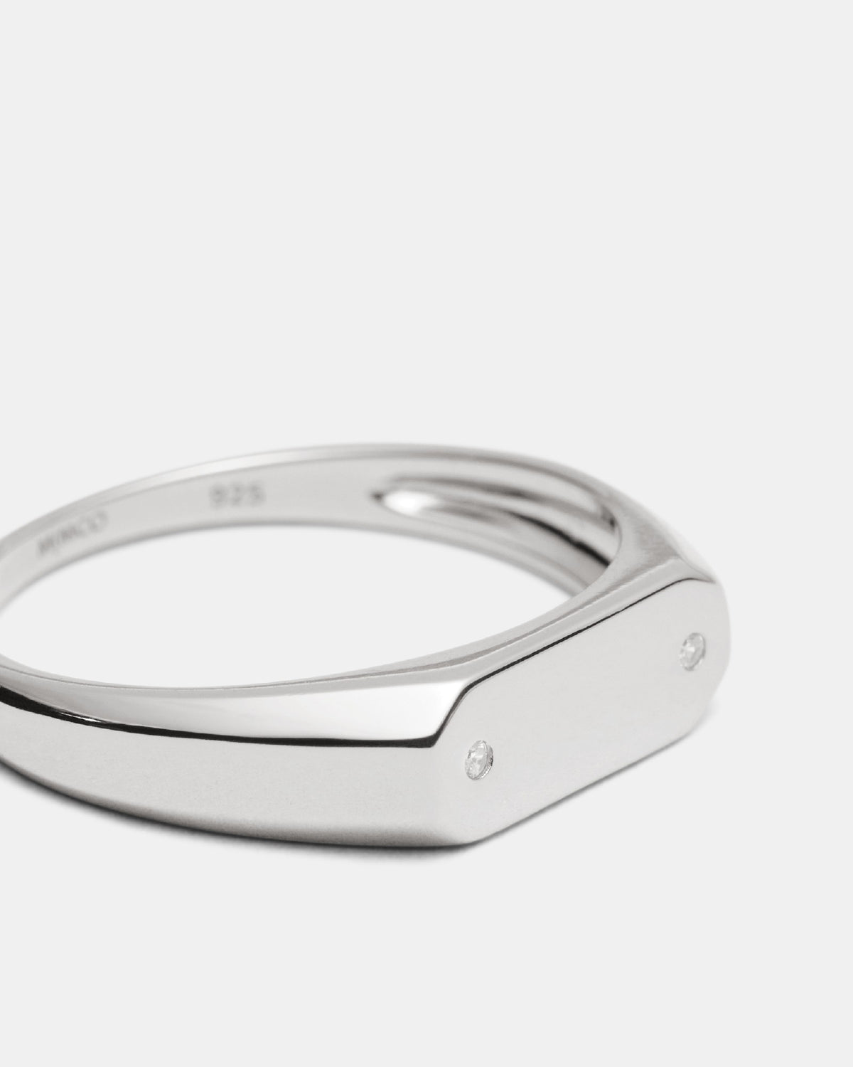 Oblique Signet Ring - Silver