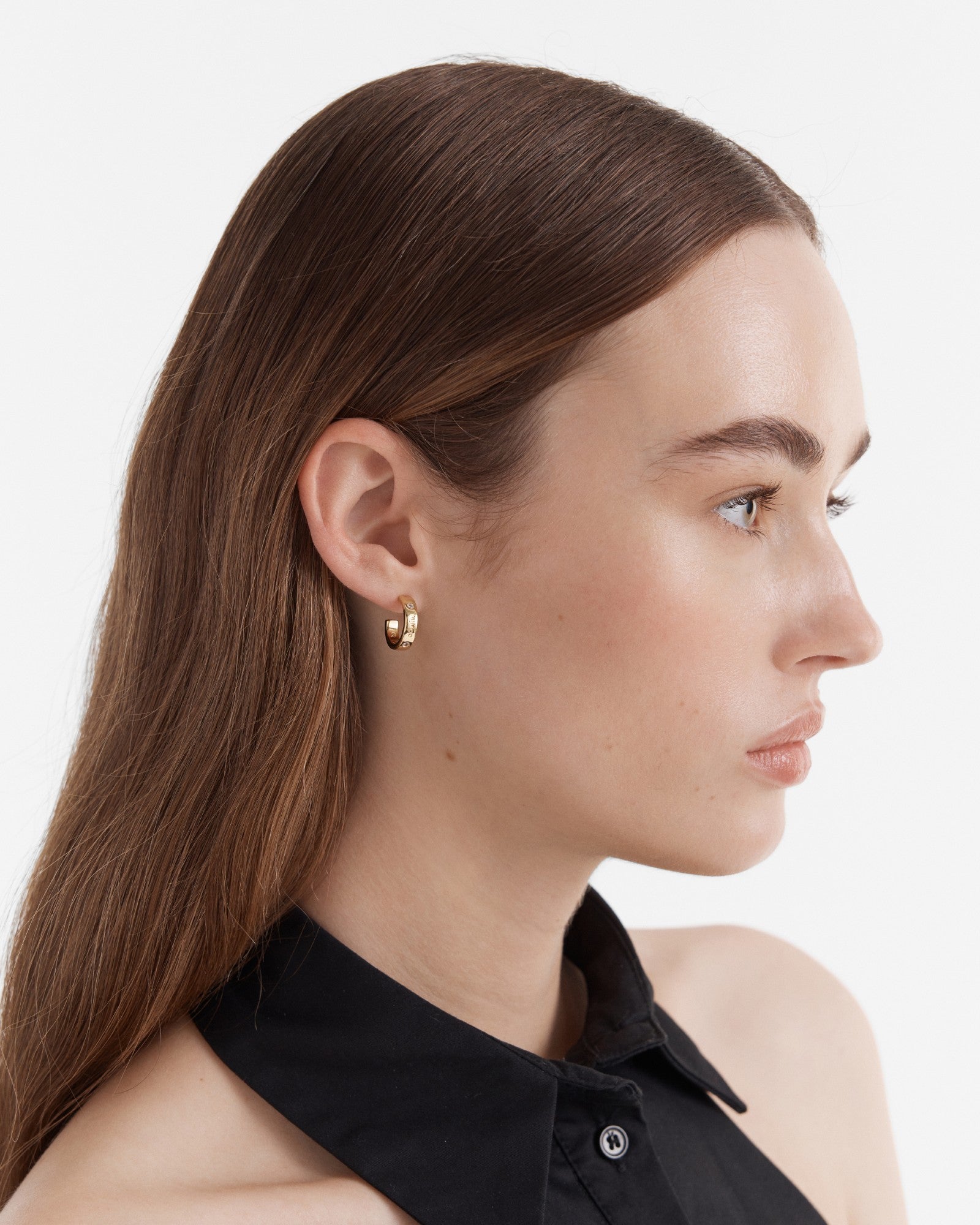Lucent Small Hoop Earrings - Gold
