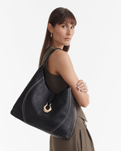 Shield Hobo Bag - Black Brushed LG