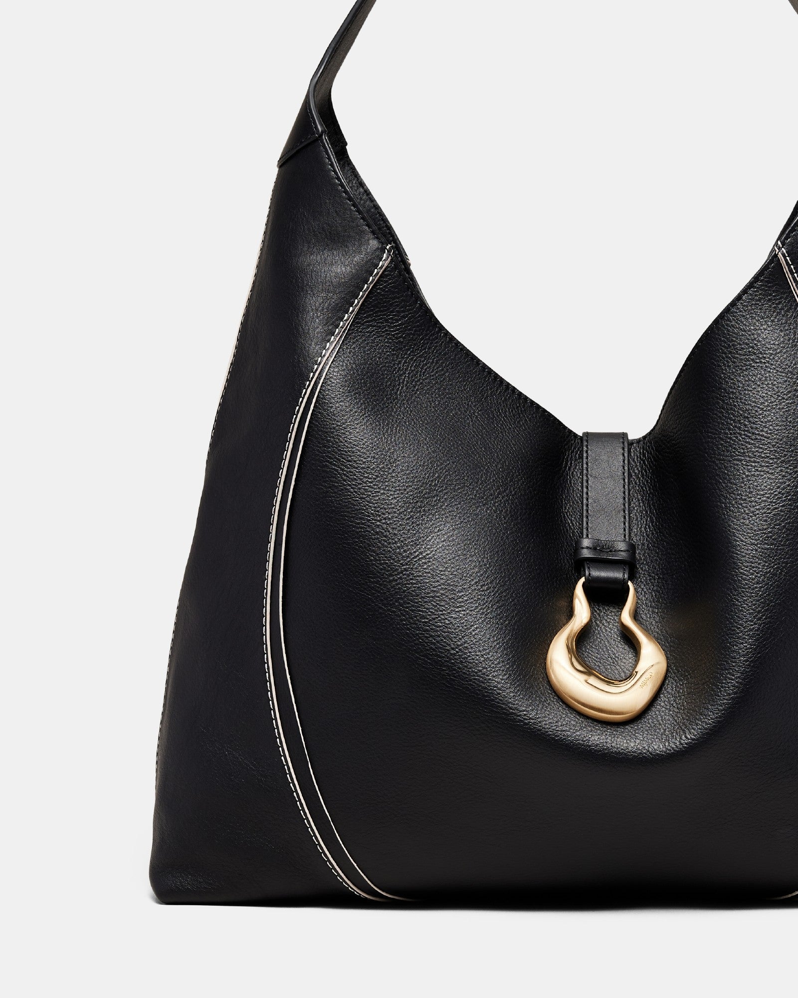Shield Hobo Bag - Black Brushed LG