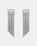 Slay To The Rhythm Statement Fringe Earrings - Silver