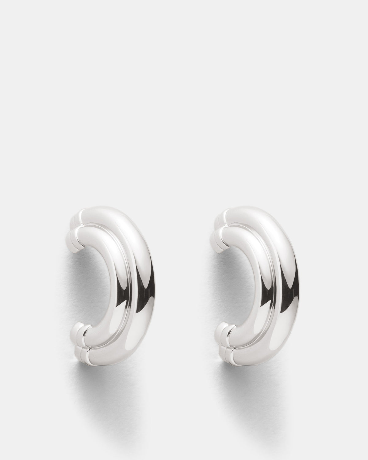 Groove That Soothes Oversized Hoop Earrings - Silver