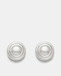 Groove That Soothes Oversized Stud Earrings - Silver