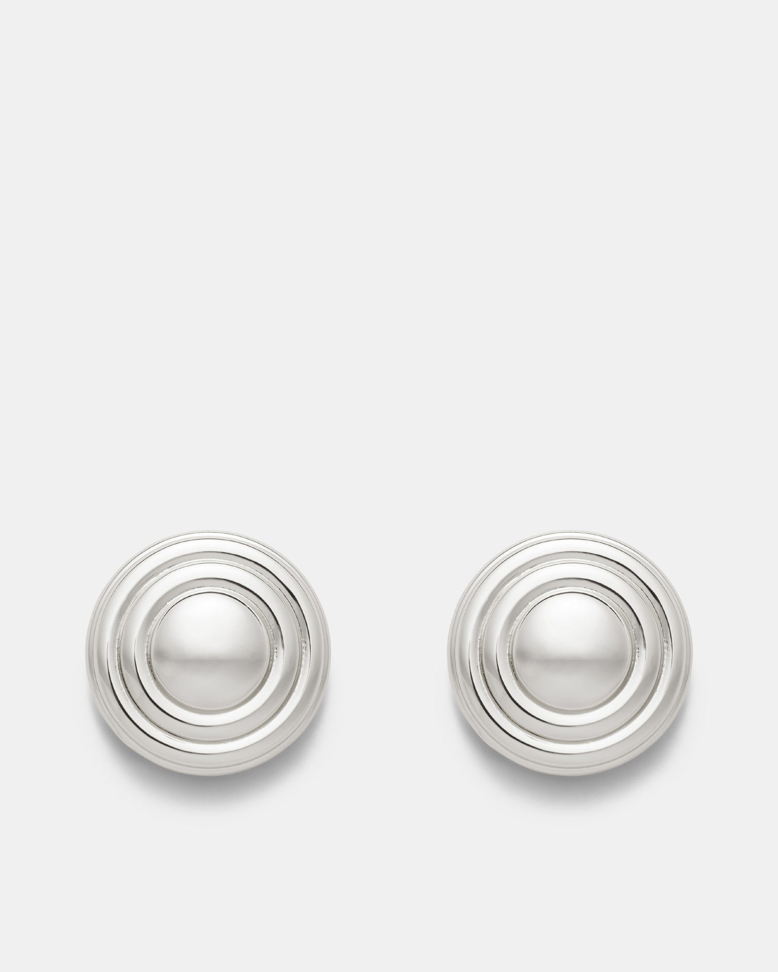 Groove That Soothes Oversized Stud Earrings - Silver