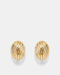 Sound Waves Clip On Earrings - Gold