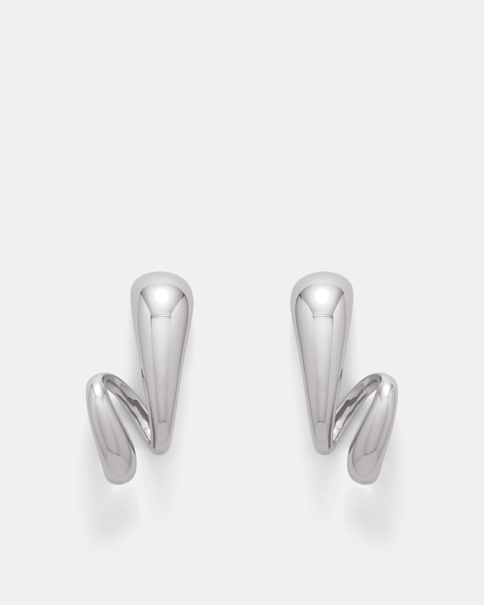 The Podium Twist Hoop Earrings - Silver