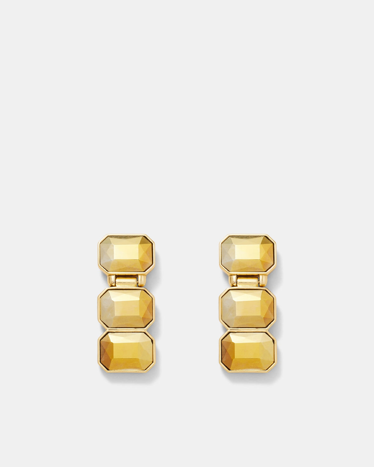 I Feel Love Crystal Drop Earrings - Gold