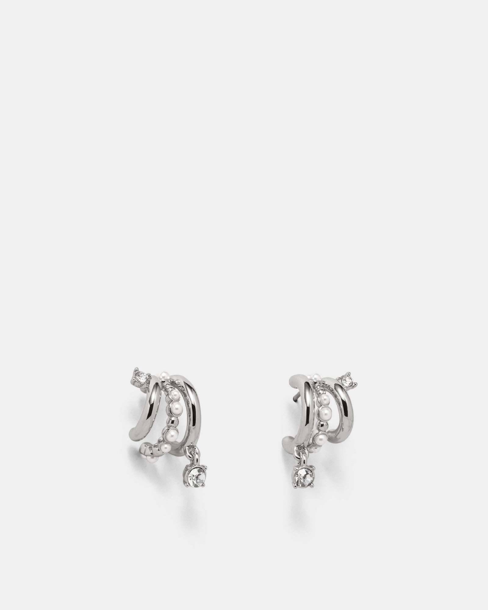 Illusion Hoop Earrings - Silver
