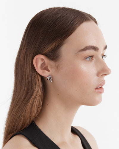 Illusion Hoop Earrings - Silver
