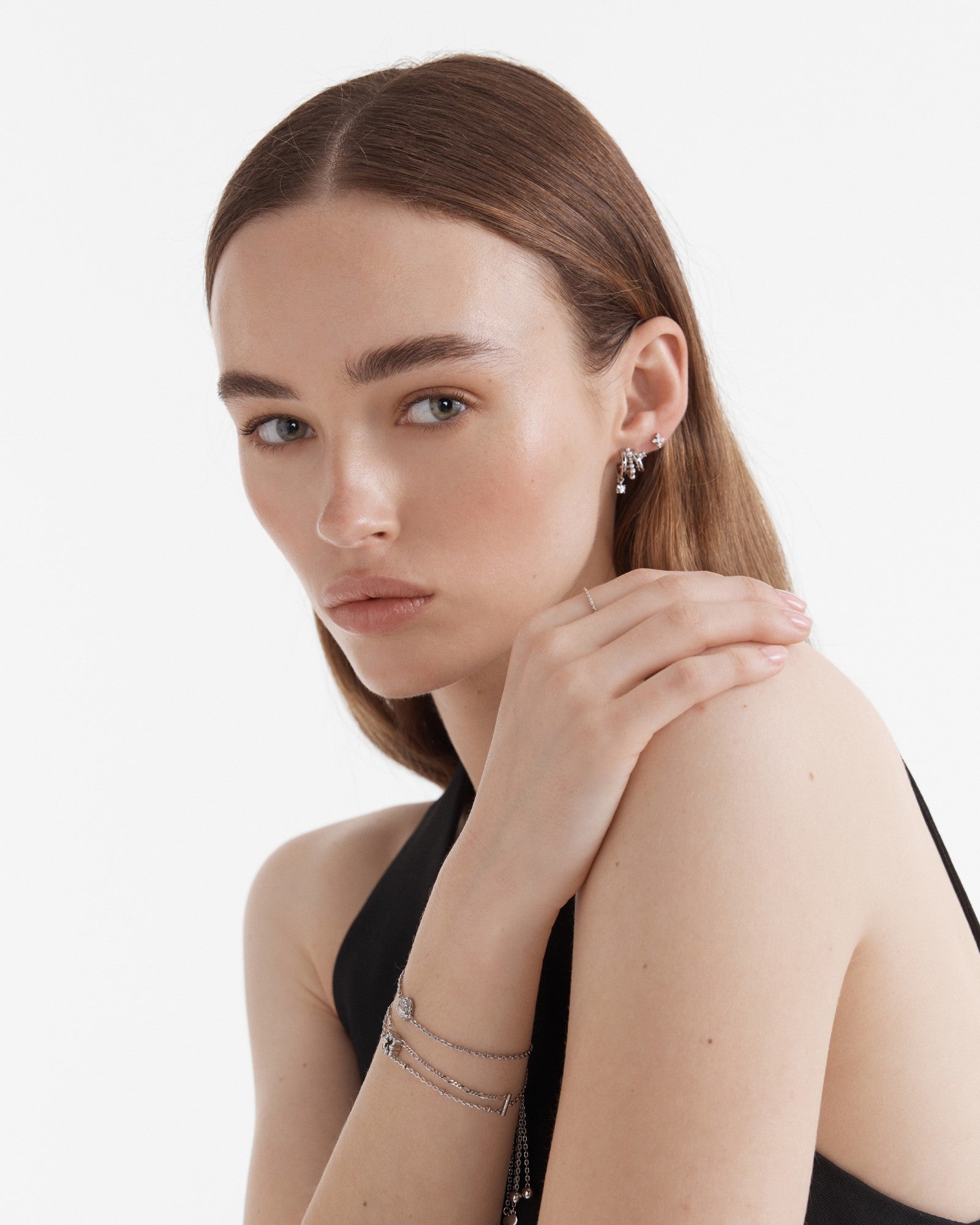 Illusion Hoop Earrings - Silver