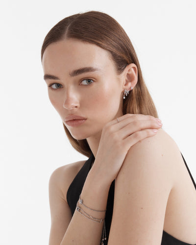 Illusion Hoop Earrings - Silver