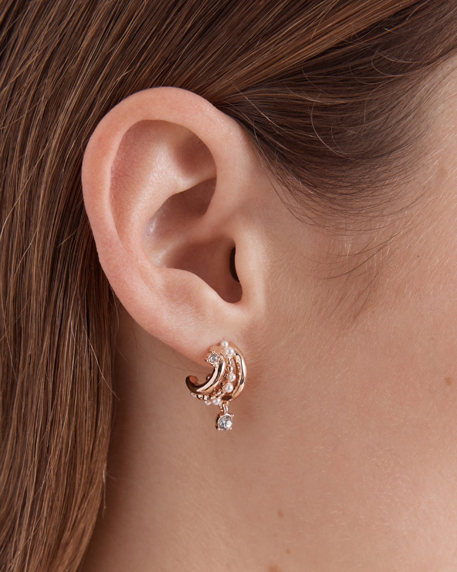 Illusion Hoop Earrings - Rose Gold