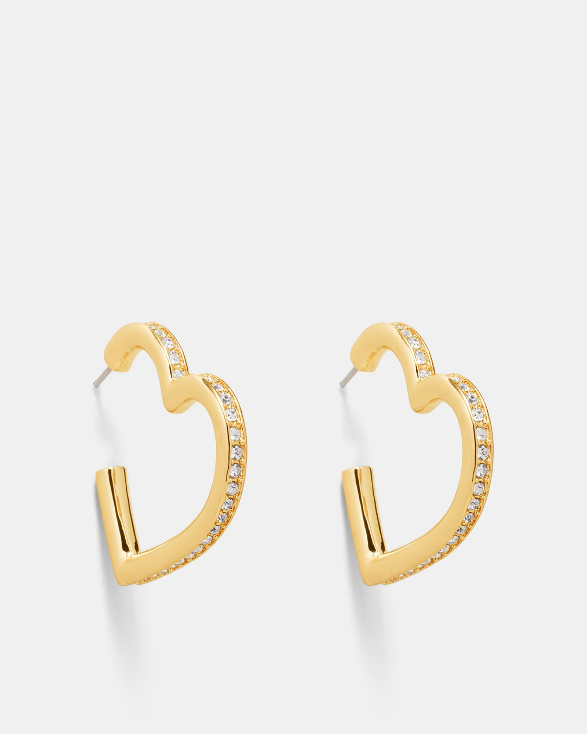 Passionate Heart Hoop Earrings - Gold