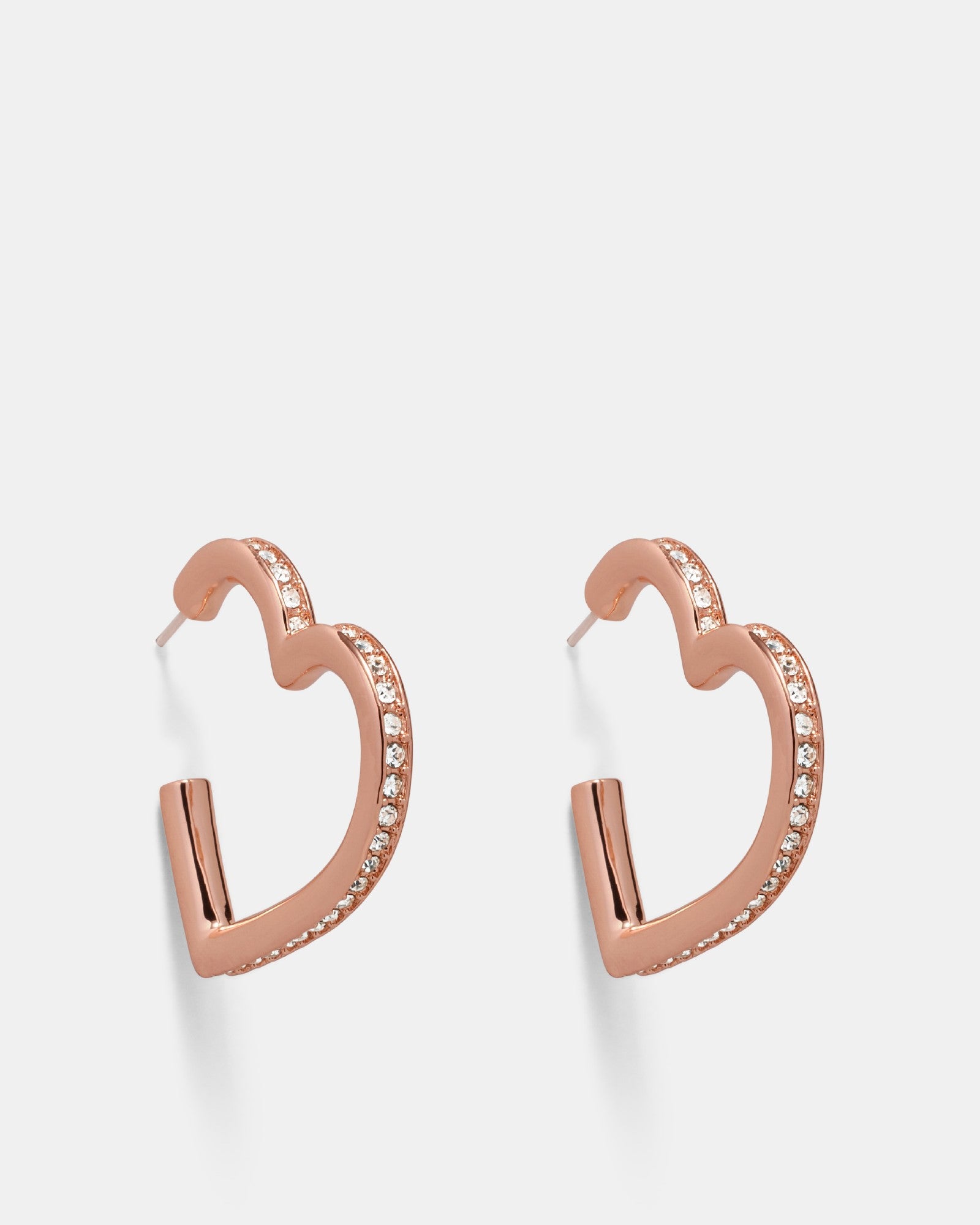 Passionate Heart Hoop Earrings - Rose Gold