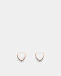 Lover Heart Stud Earrings - White