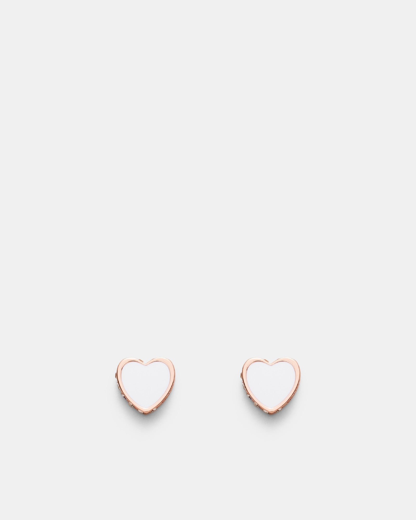 Lover Heart Stud Earrings - White