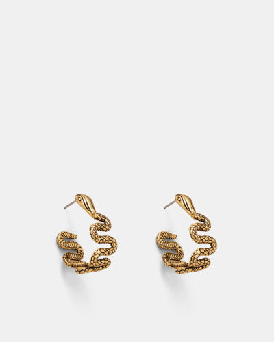 Rock Royalty Hoop Earrings - Gold