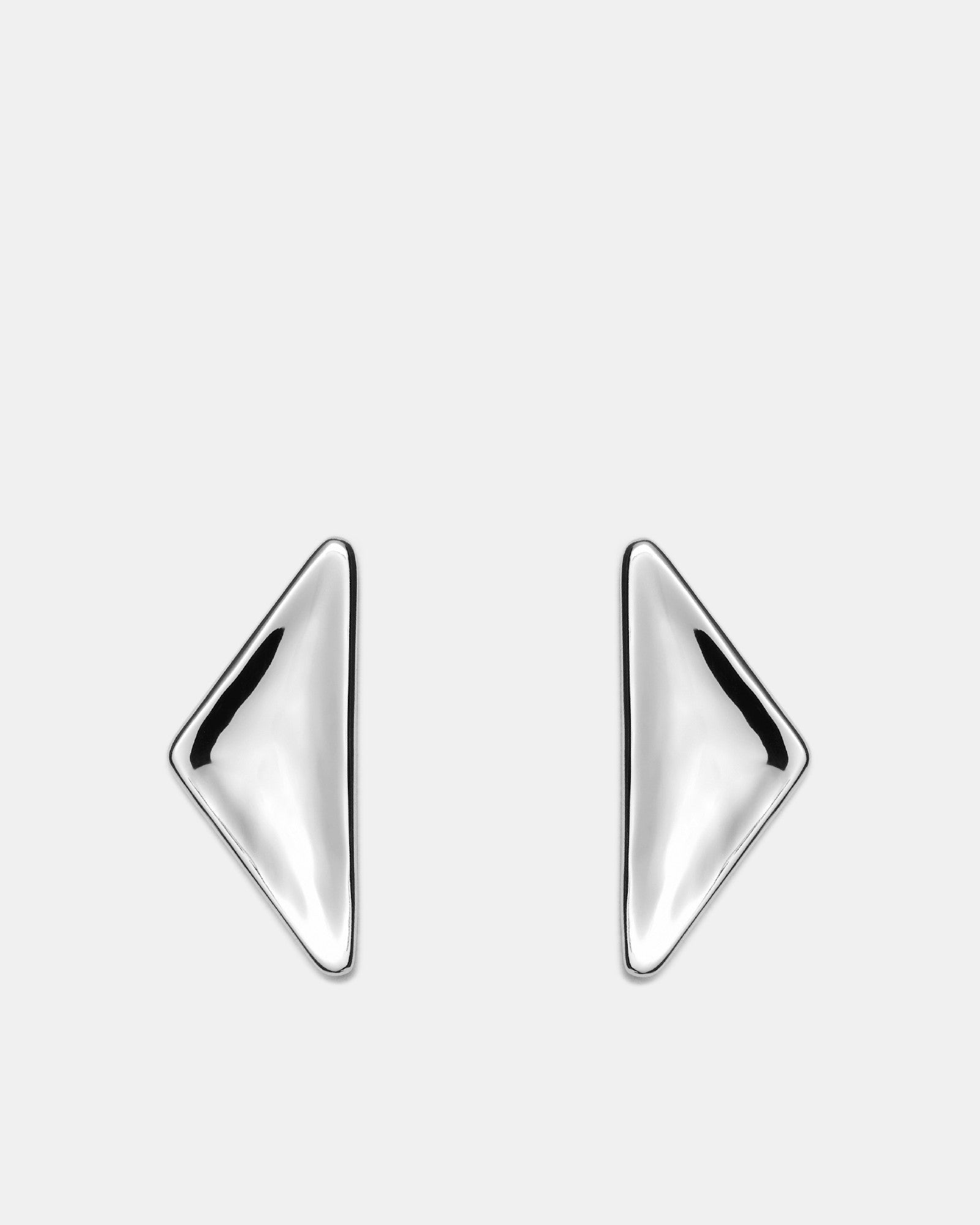 Facette Oversized Stud Earrings - Silver