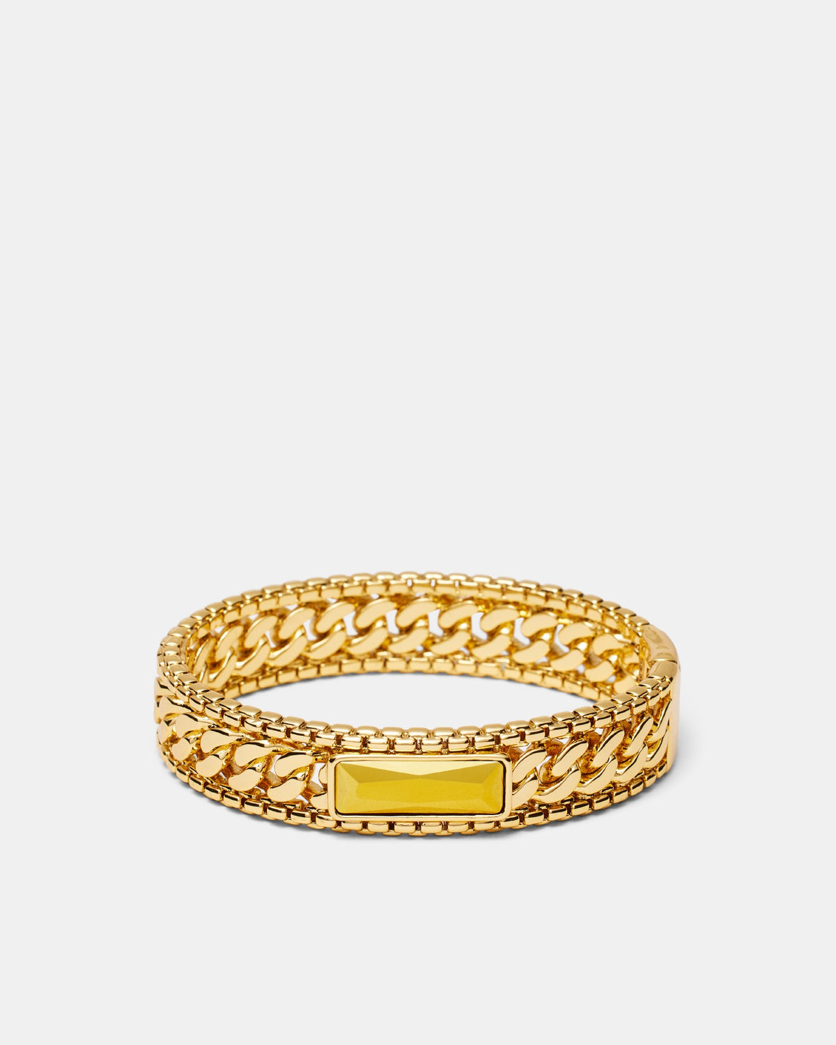 I Feel Love Crystal Bangle - Gold
