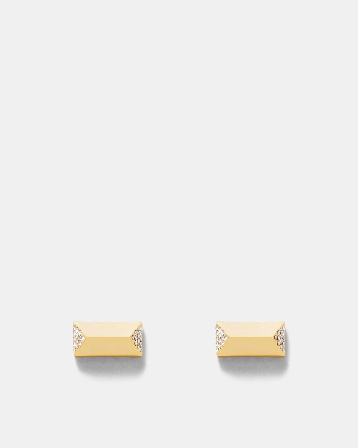 Slay To The Rhythm Pave Stud Earrings - Gold
