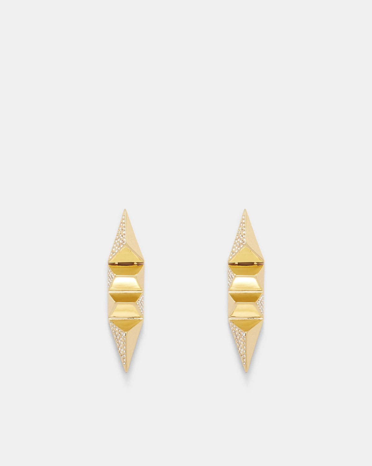 Slay To The Rhythm Pave Drop Earrings - Gold