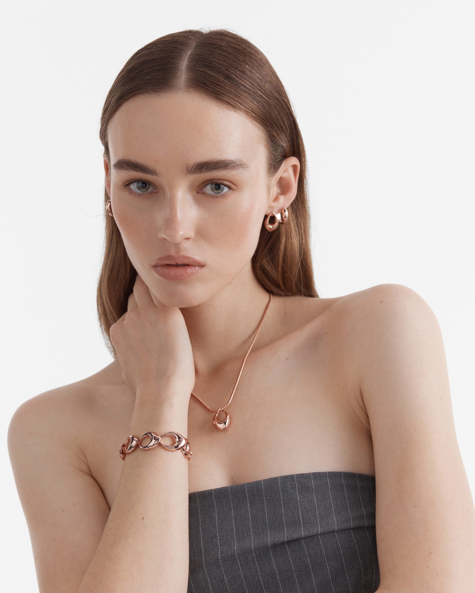 Anthem Drop Earrings - Rose Gold
