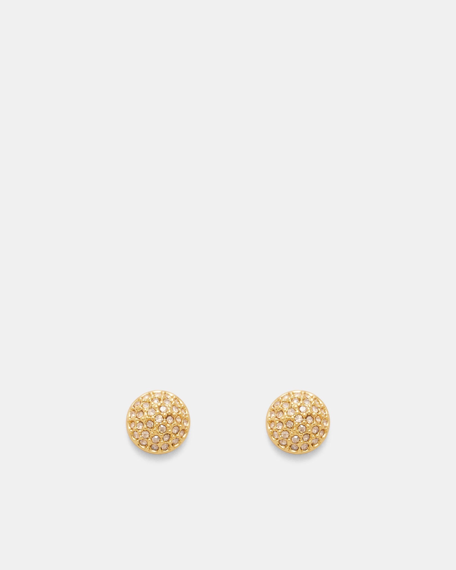 Disco Pave Stud Earrings - Gold