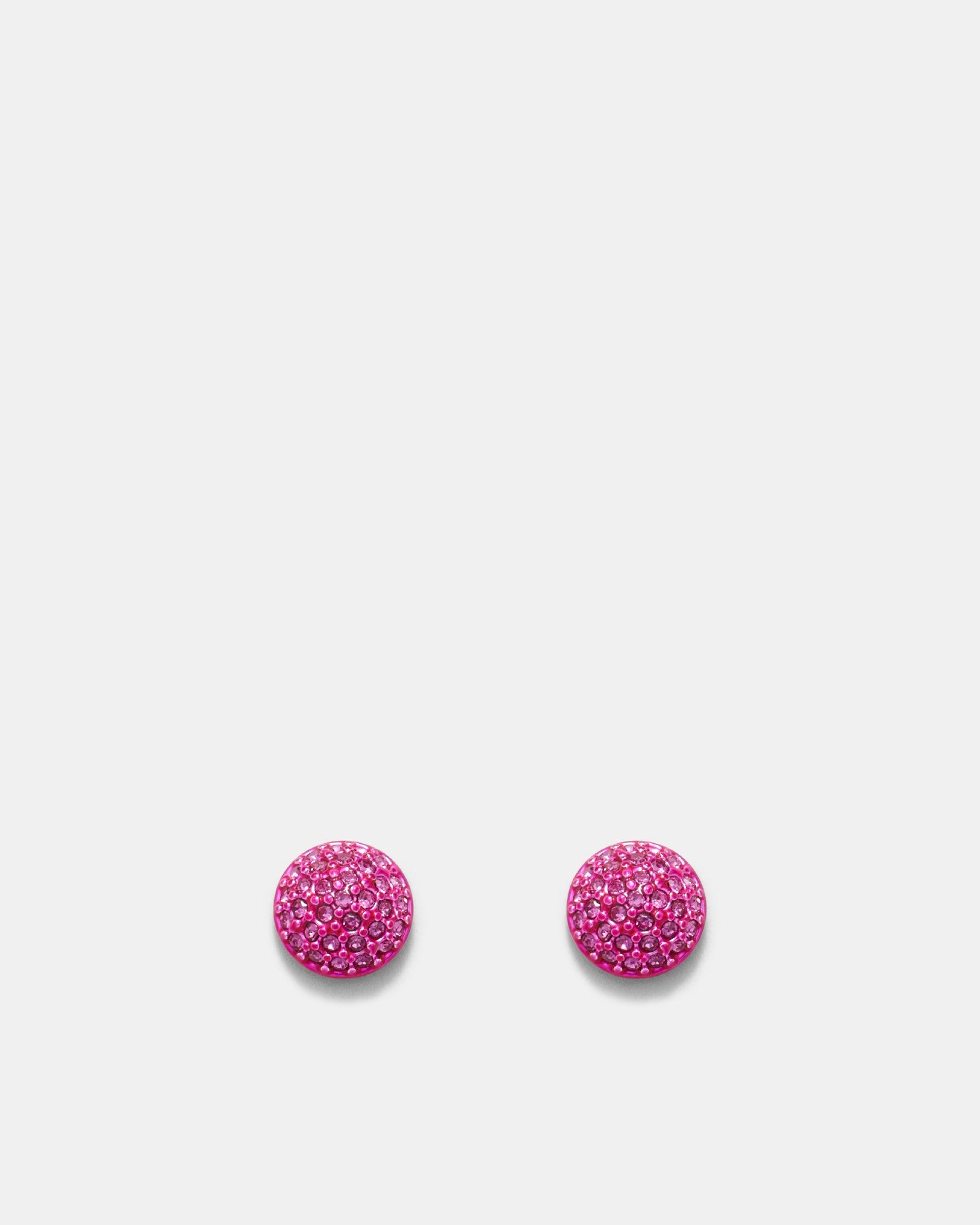 Disco Pave Stud Earrings - Disco Pink