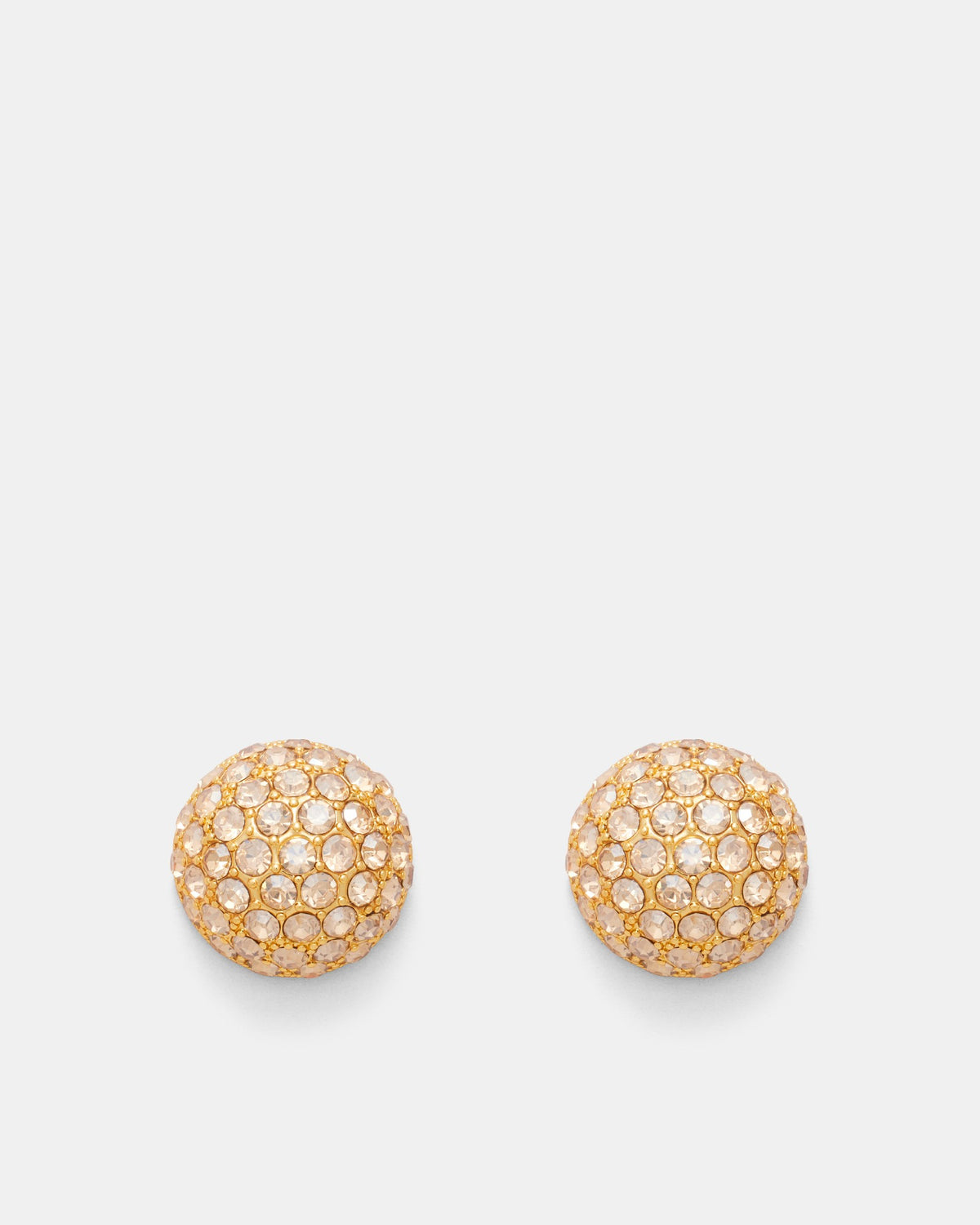 Disco Pave Large Stud Earrings - Gold