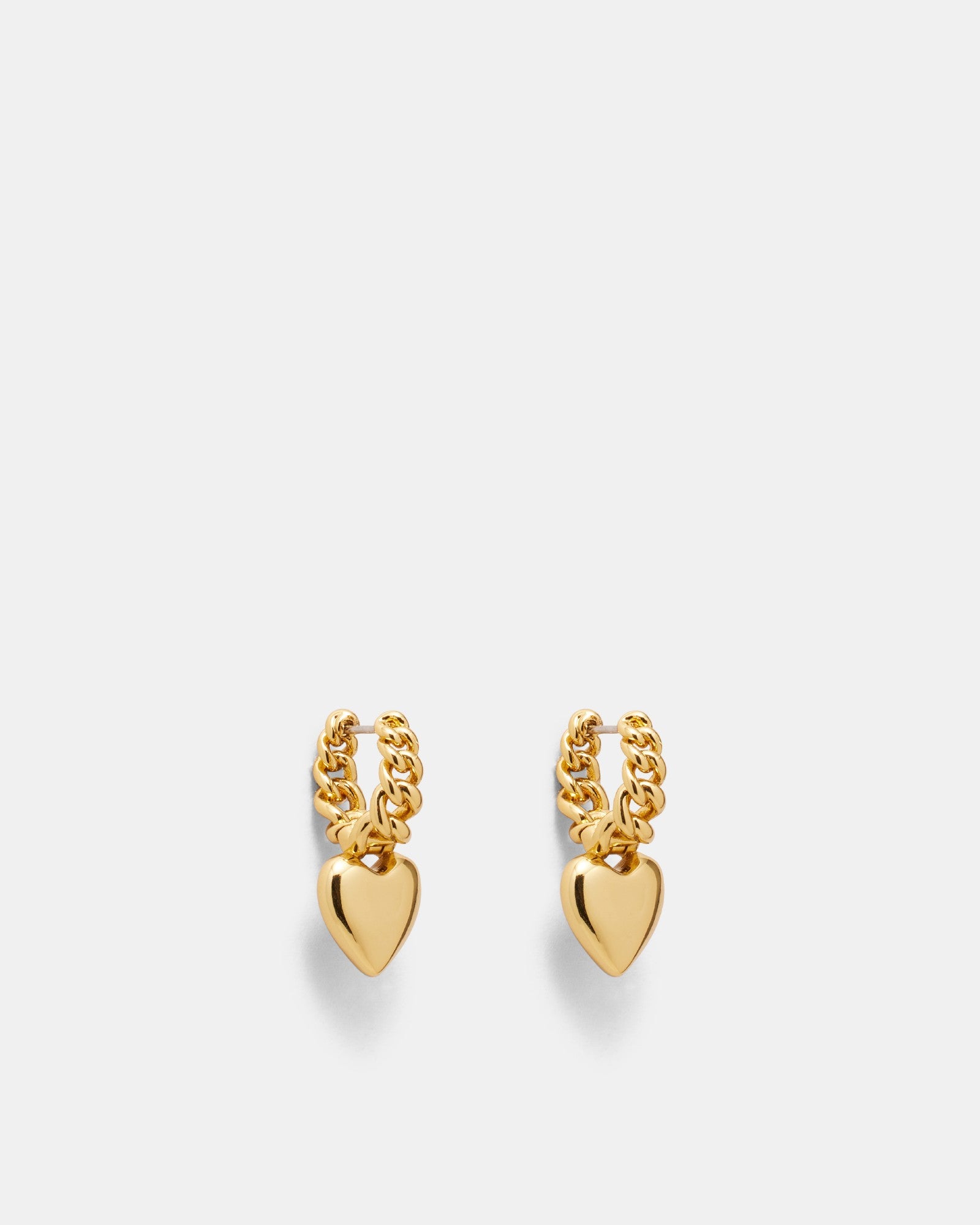 Chain Of Hearts Hoop Earrings - Gold