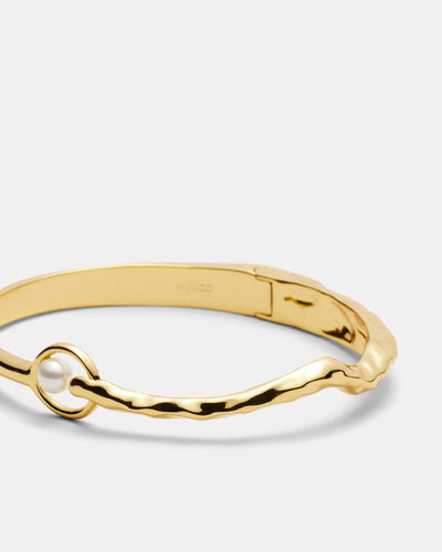 Cadence Pearl Bangle - Gold