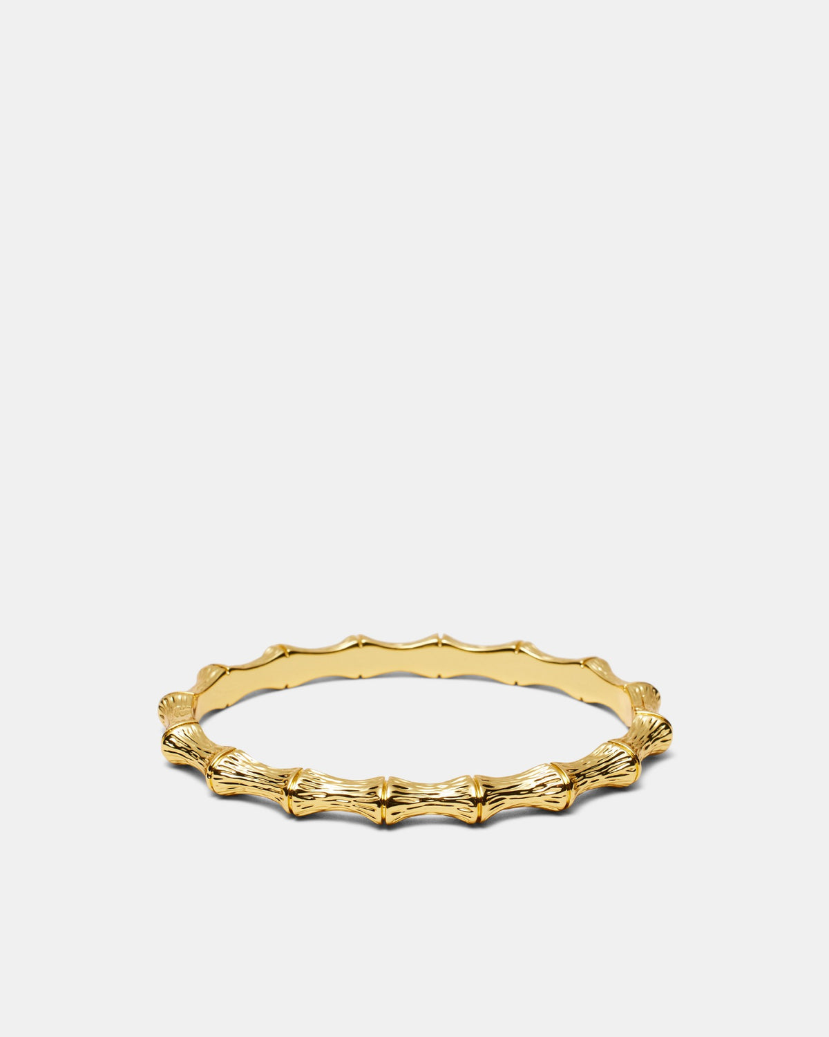 Retro Revival Hinged Bamboo Bangle - Gold