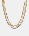 I Can Boogie Multi Chain & Crystal Necklace - Silver Gold