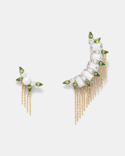 Pull Up To The Bumper Fringe Ear Cuff Set - Lime Sorbet