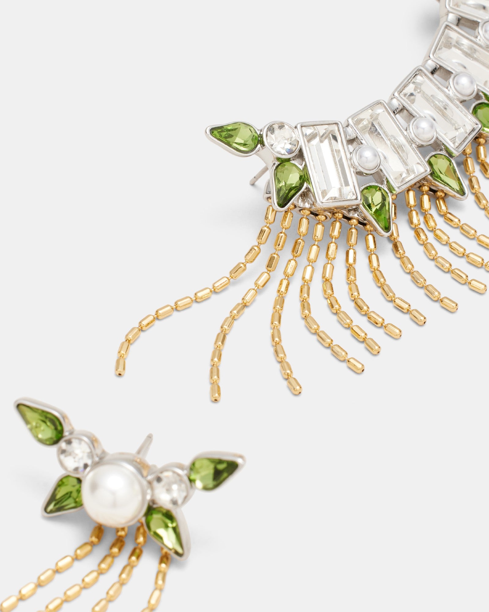 Pull Up To The Bumper Fringe Ear Cuff Set - Lime Sorbet