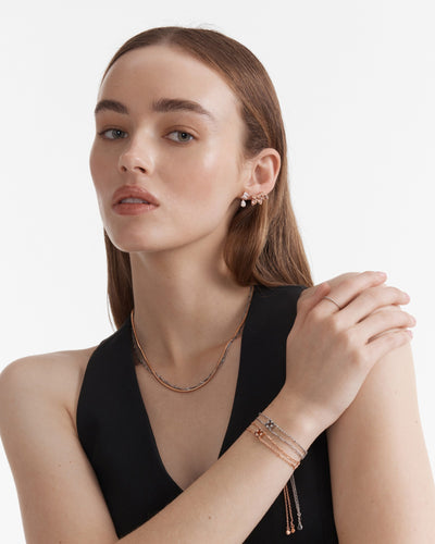Enchantment Crystal Drop Stud Earrings - Rose Gold