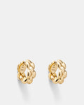 Paris Quilted Hoop Earrings - Vintage Gold
