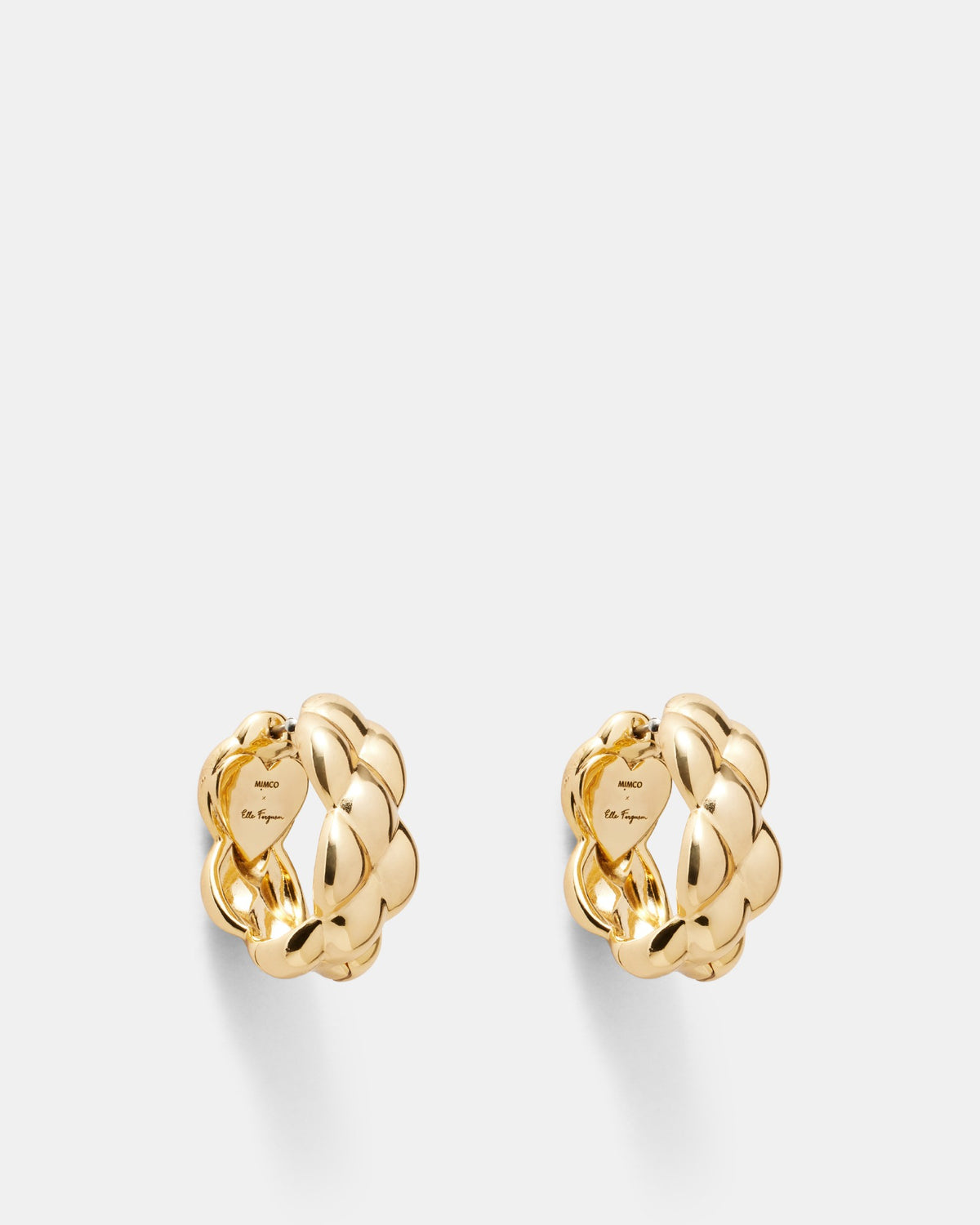 Paris Quilted Hoop Earrings - Vintage Gold