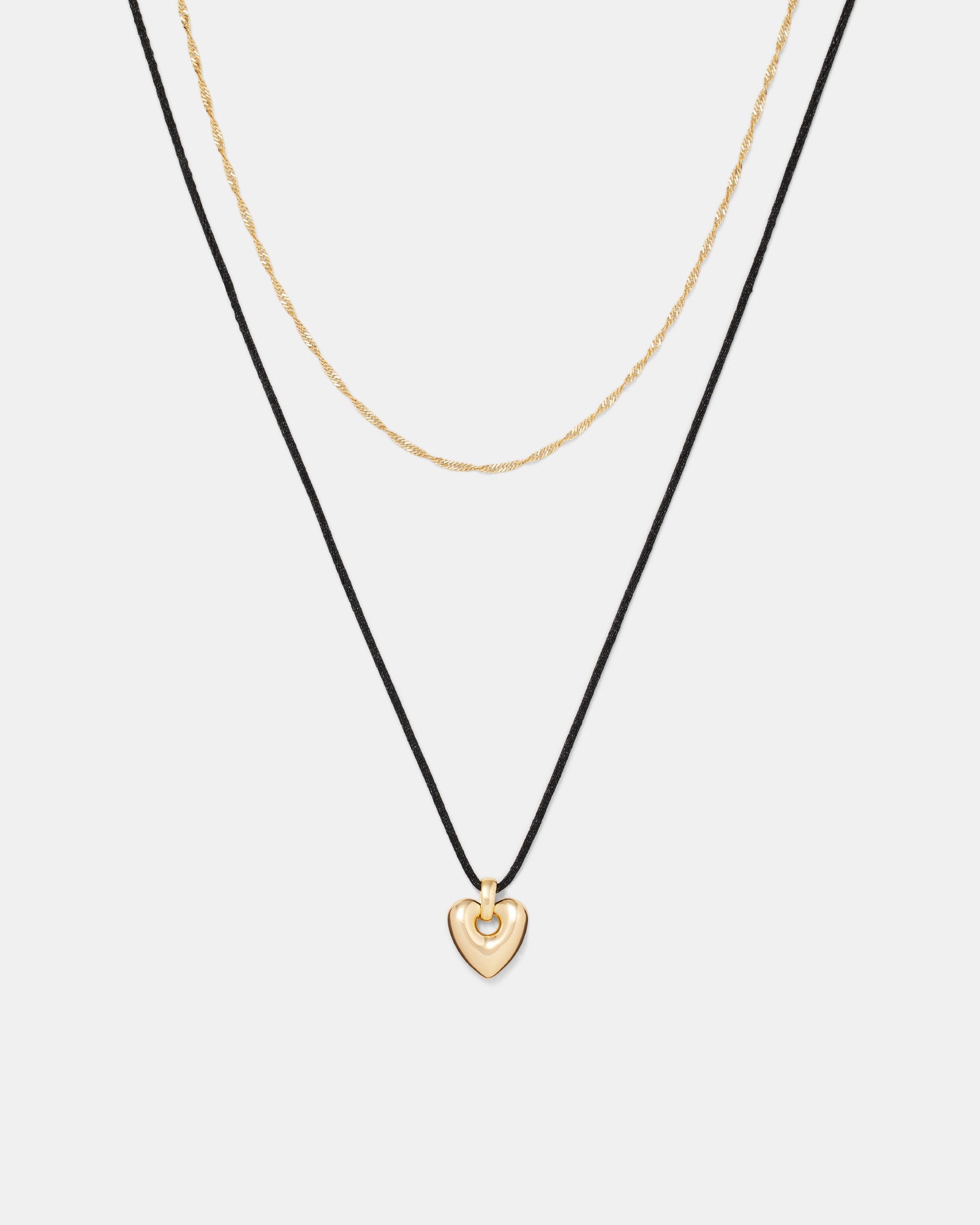 Freehearted Cord Necklace Set - Gold