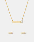 Identity Stud Earrings And Necklace Set - Gold