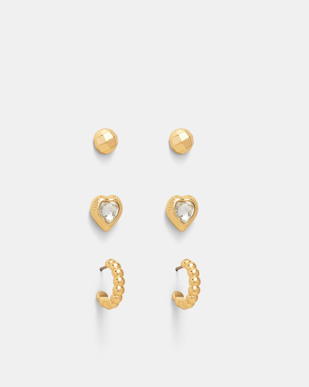 Discotheque Earrings Trio Set - Gold