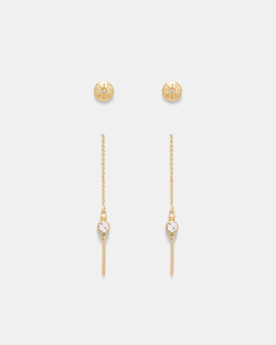 Mystique Earrings Duo Set - Gold
