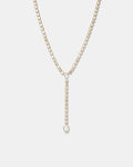 Pull Up To The Bumper Lariat Y Necklace - Gold Silver