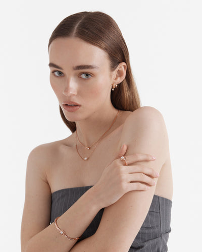 Instrumental Duo Necklace - Rose Gold